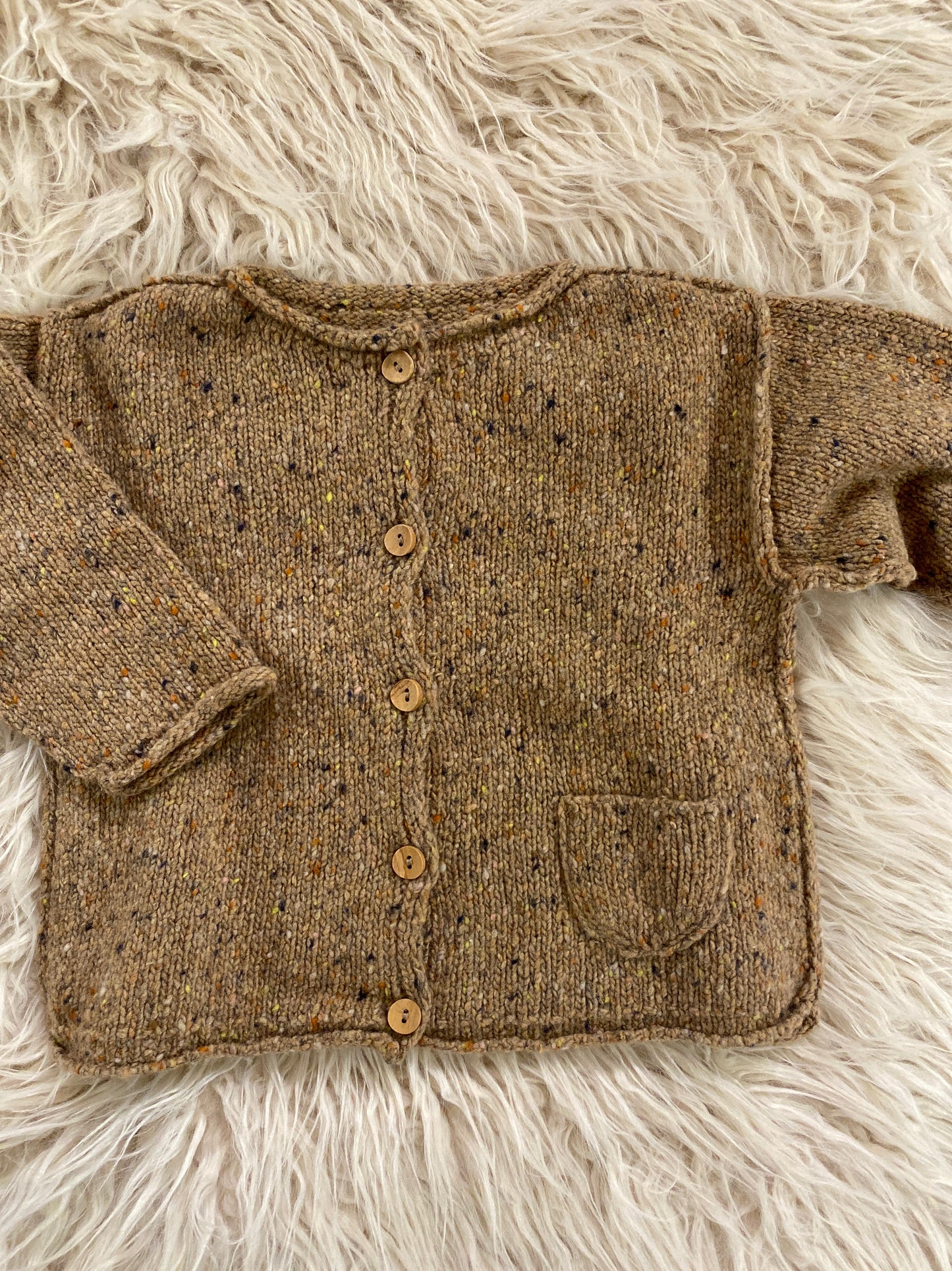 Cardigan Lana riciclata colore camel