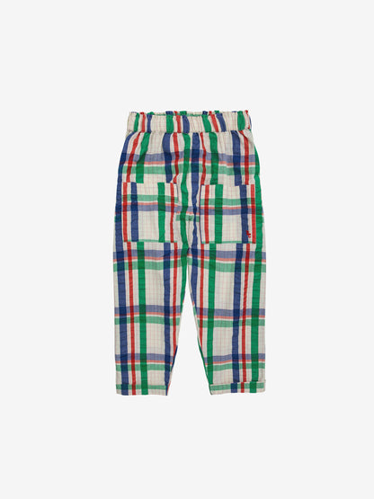 Pantaloni in cotone stampa Check multicolor