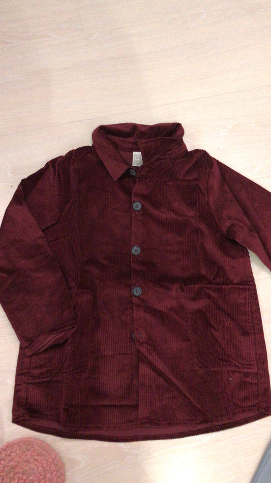 Camicia in velluto a coste colore bordeaux