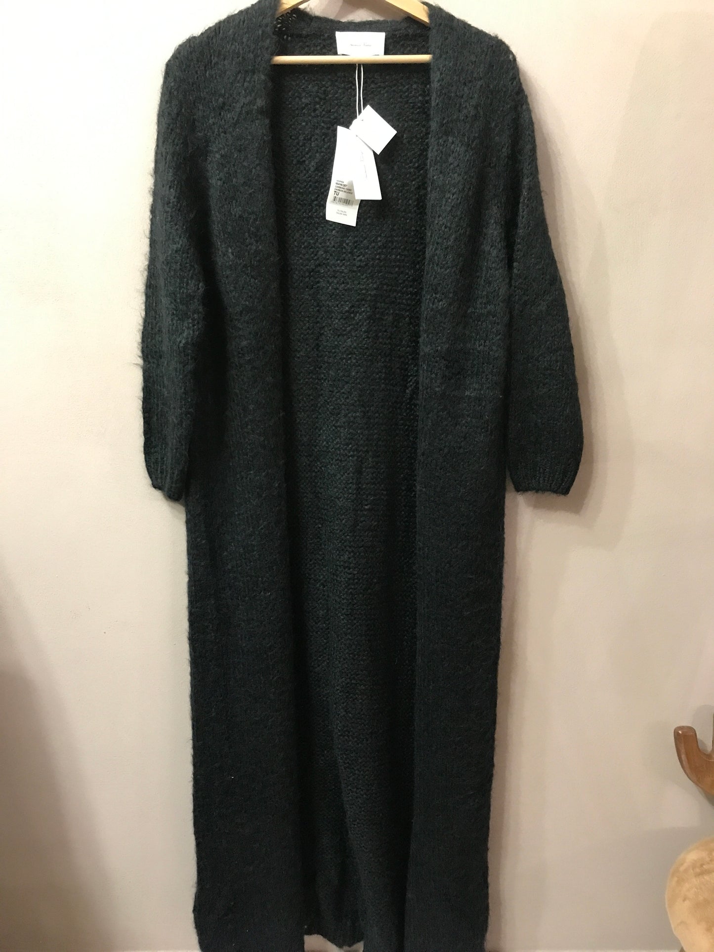 Maxi cardigan in misto mohair colore nero