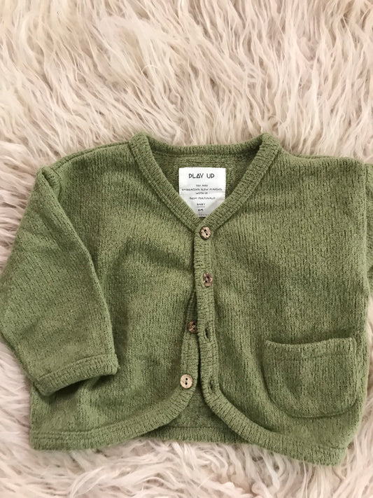 Cardigan in caldo cotone colore verde pistacchio