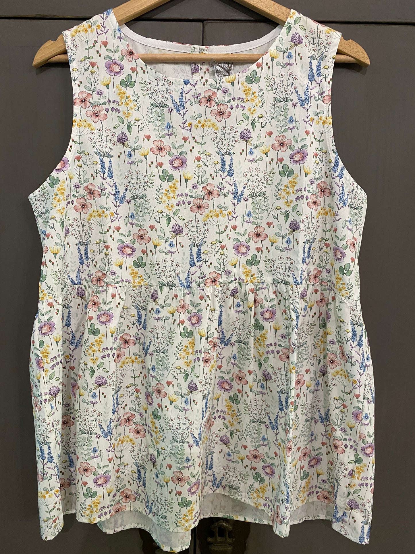 Blusa in cotone stampa fiori