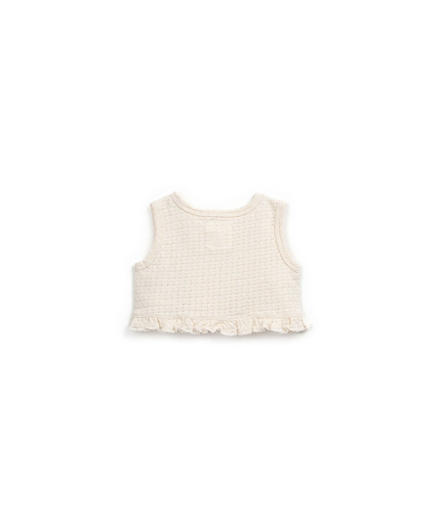 Top in jersey di cotone jacquard colore latte