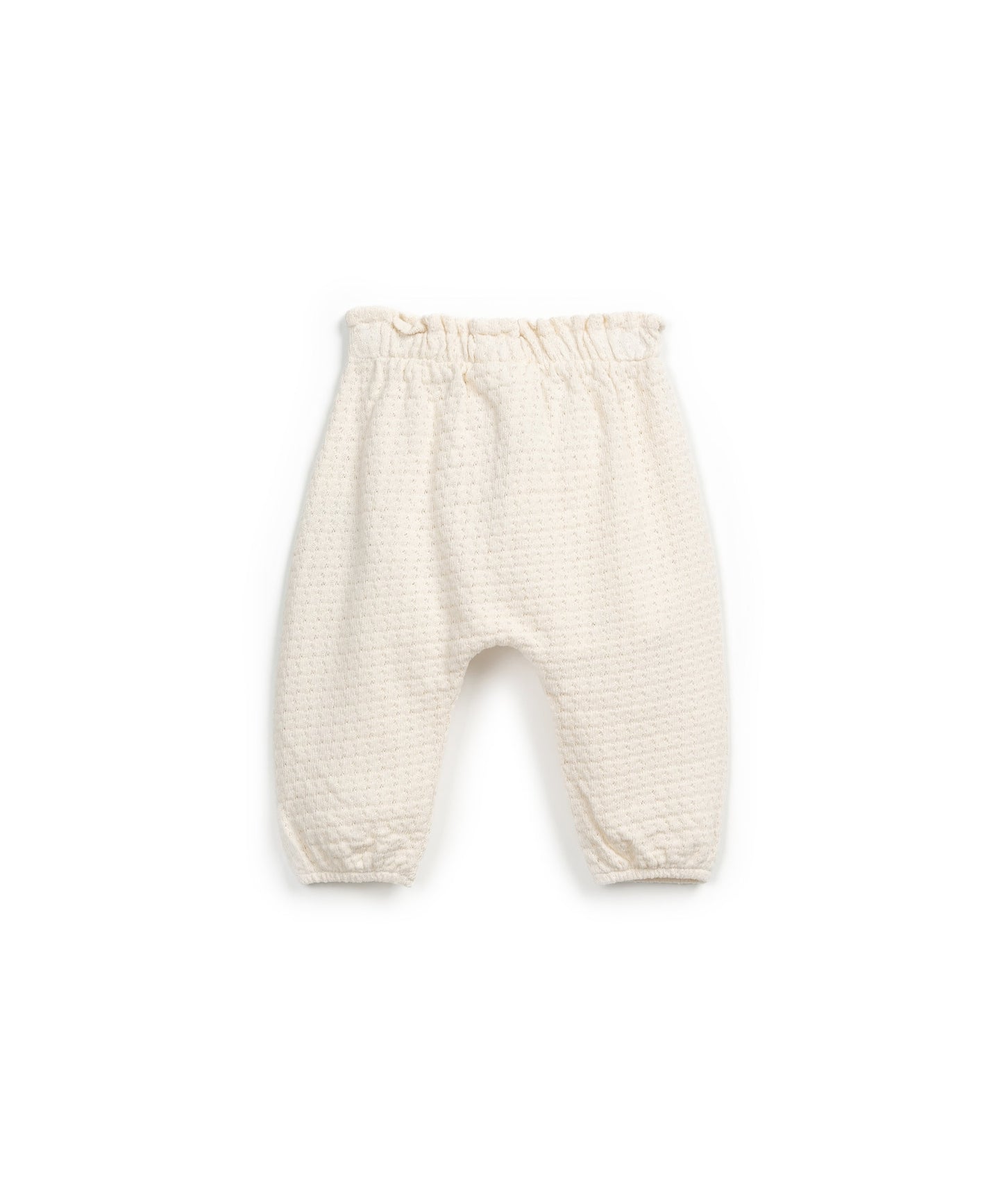 Pantaloni in jersey di cotone jacquard colore latte