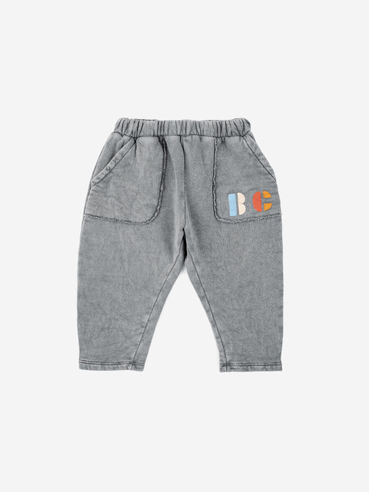 Pantaloni bambino in felpa colore grigio