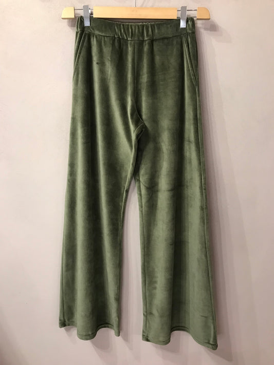 Pantalone in velluto colore verde