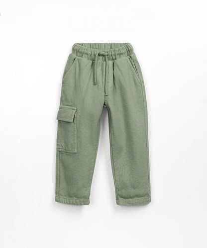 Pantaloni twill di cotone colore verde oliva