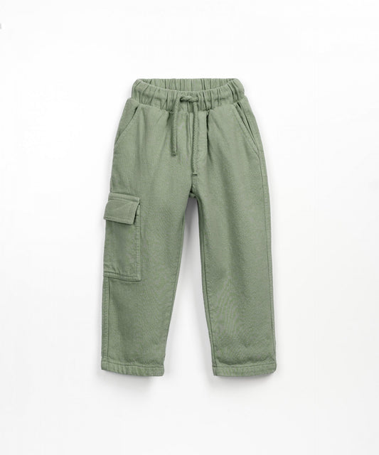 Pantaloni twill di cotone colore verde oliva