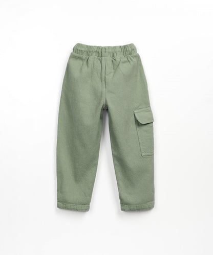 Pantaloni twill di cotone colore verde oliva