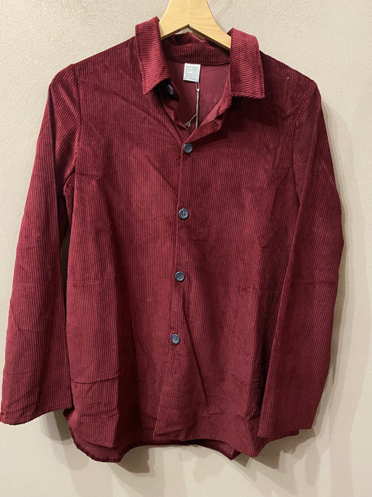 Camicia in velluto a coste colore bordeaux