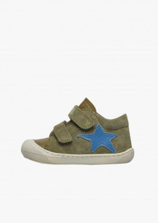 Scarpine in suede verde stella blu