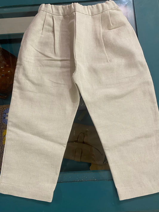 Pantaloni in Lino colore grezzo