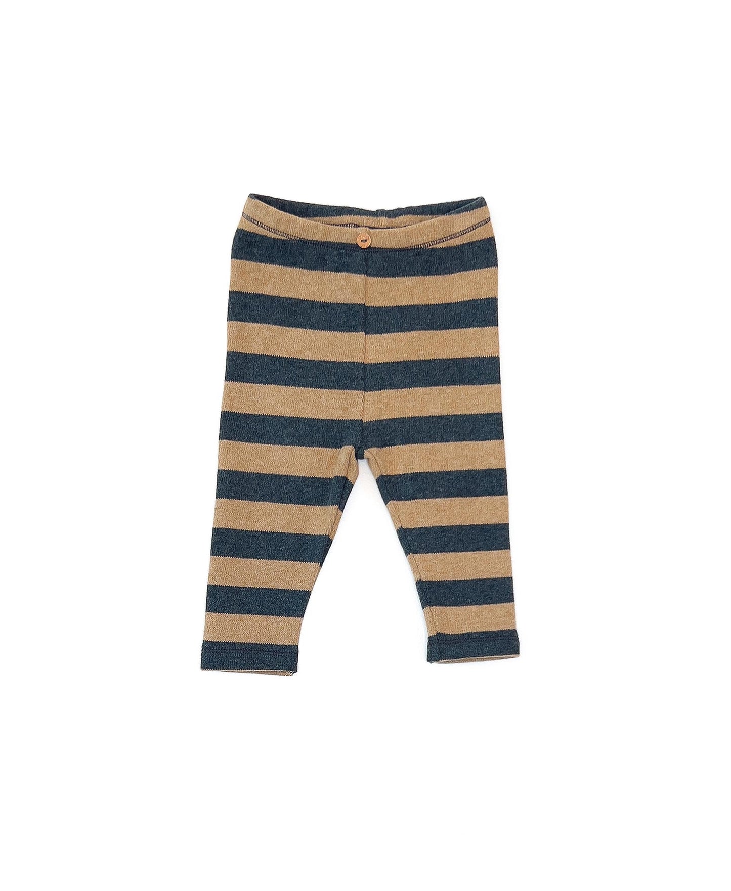 PLAY UP leggins bambino caldo cotone righe colore cannella e grigio