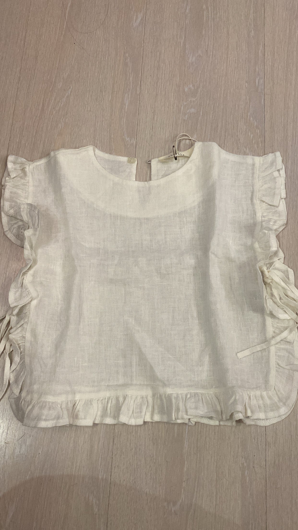 Canotta top in Lino colore bianco