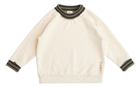 Maglia in felpa di cotone colore latte