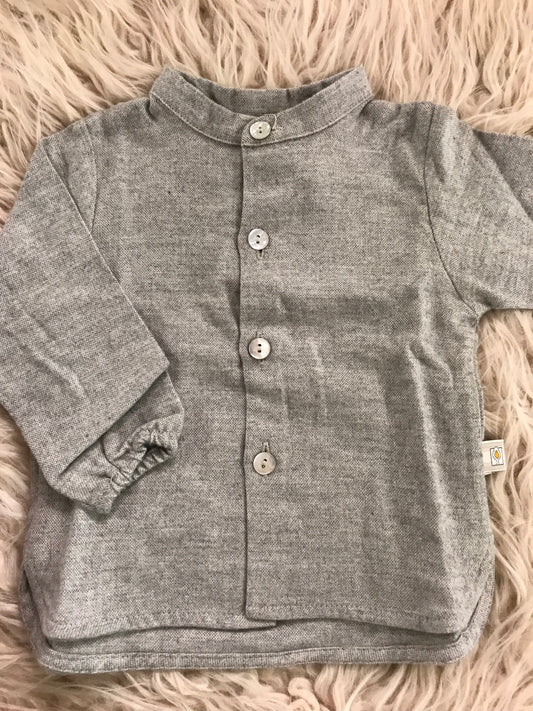 Camicia in flanella di cotone colore grigio