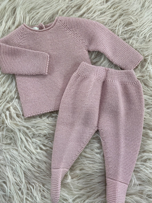 Petite Coordinato lana merino colore rosa chiaro