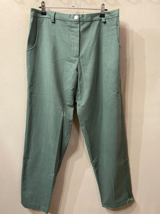 Pantalone in cotone colore alga