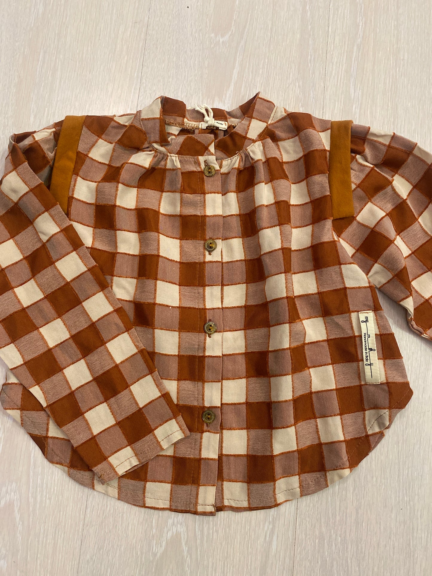 Camicia check latte arancio