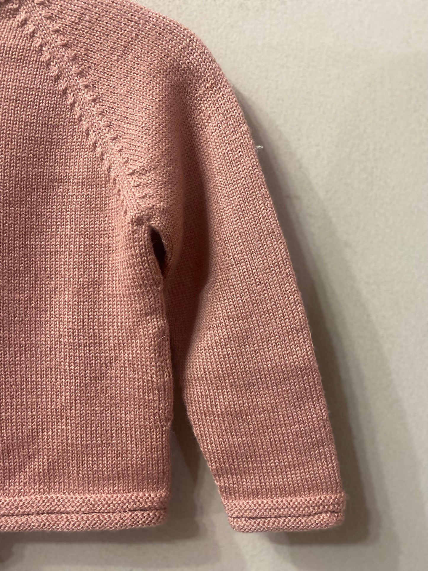 Cardigan Nonna Grazy Lana merino colore rosa antico