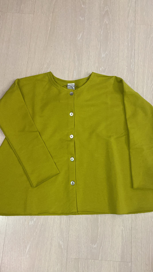 Cardigan in cotone colore verde lime