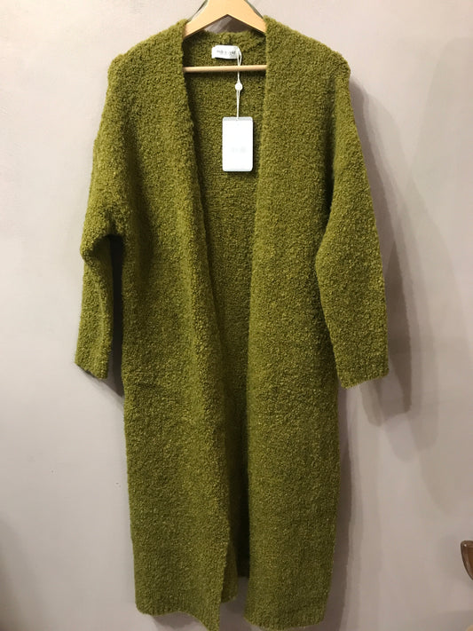 Maxi cardigan verde oliva