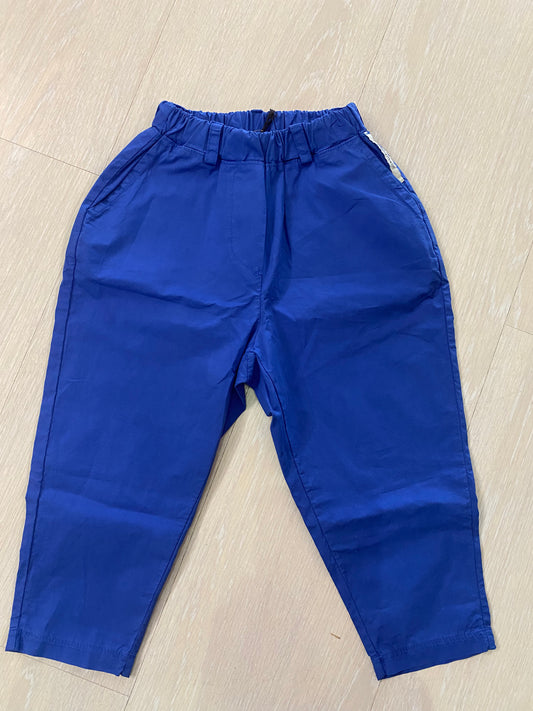 Pantalone in cotone colore blu elettrico