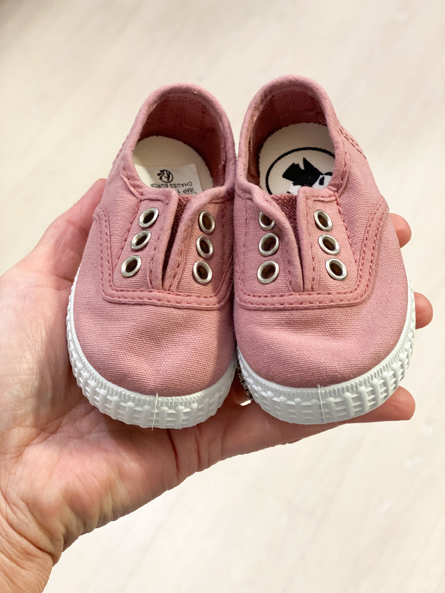 Chipie scarpe in tela con punta in gomma rosa antico