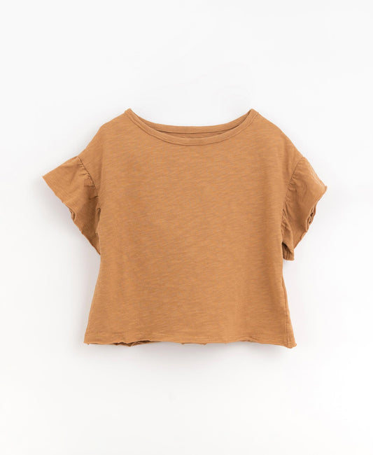 PLAY UP t-shirt bambina cotone organico colore carota